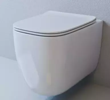 Подвесной унитаз безободковый «Esbano» Garant ESUPGARAW белый с сиденьем дюропласт с микролифтом белое