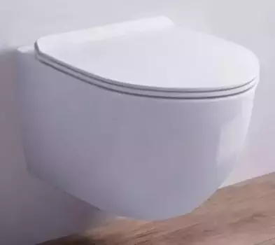 Подвесной унитаз безободковый «Esbano» Gardena белый с сиденьем дюропласт с микролифтом белое