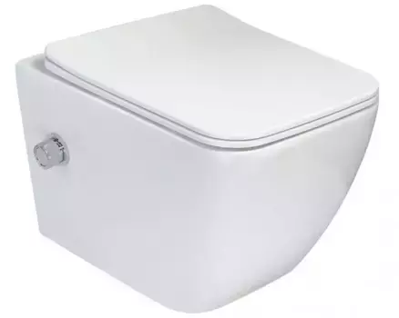 Подвесной унитаз безободковый «Esbano» Leon ESWBLEONW с функцией биде белый с сиденьем дюропласт с микролифтом белое