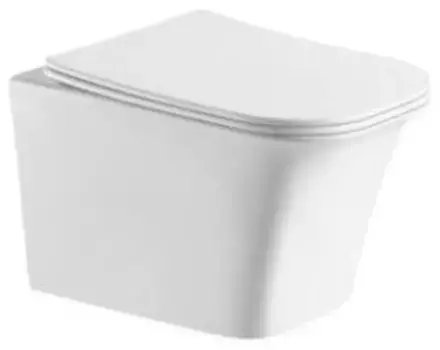 Подвесной унитаз безободковый «Grossman» Classic GR-4463S белый с сиденьем ультратонкое дюропласт с микролифтом белое