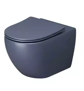 Подвесной унитаз безободковый «Grossman» Color GR-4411BLMS синий матовый с сиденьем с микролифтом синее