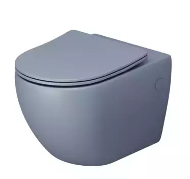 Подвесной унитаз безободковый «Grossman» Color GR-4411BSMS-21 голубой матовый с сиденьем с микролифтом голубое