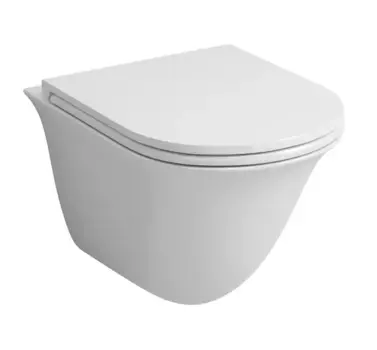 Подвесной унитаз безободковый «Grossman» GR-4412S белый с сиденьем ультратонкое дюропласт с микролифтом белое