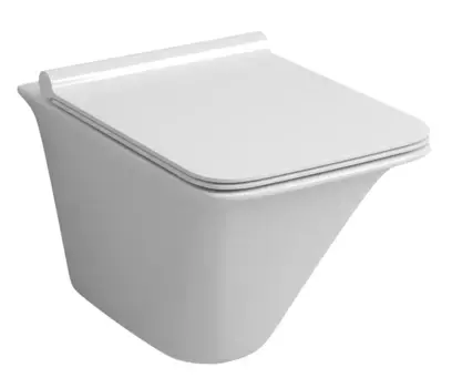 Подвесной унитаз безободковый «Grossman» GR-4413S белый с сиденьем ультратонкое дюропласт с микролифтом белое