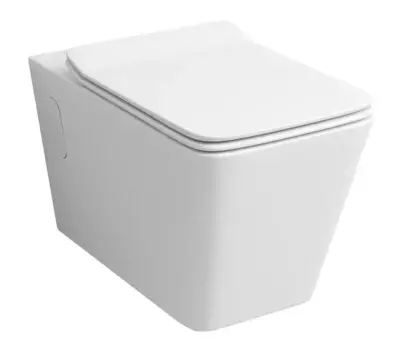 Подвесной унитаз безободковый «Grossman» GR-4414S белый с сиденьем ультратонкое дюропласт с микролифтом белое