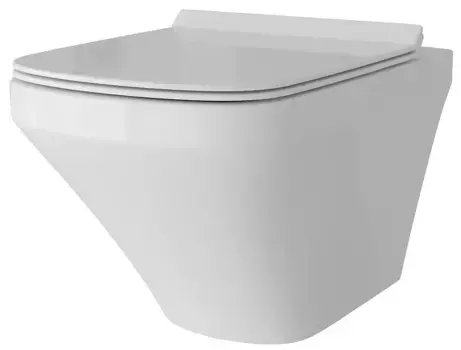 Подвесной унитаз безободковый «Grossman» GR-4440S белый с сиденьем ультратонкое дюропласт с микролифтом белое