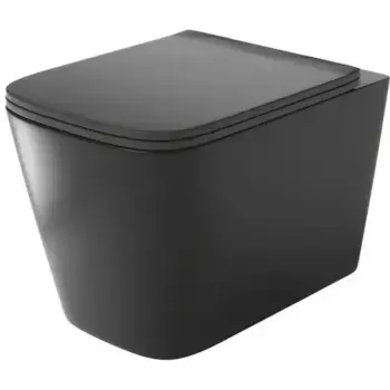Подвесной унитаз безободковый «Grossman» GR-4441BMS черный матовый с сиденьем ультратонкое дюропласт с микролифтом чёрное