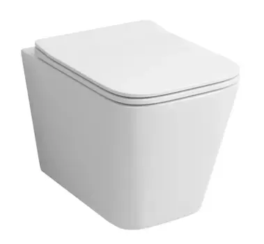 Подвесной унитаз безободковый «Grossman» GR-4441S белый с сиденьем ультратонкое дюропласт с микролифтом белое