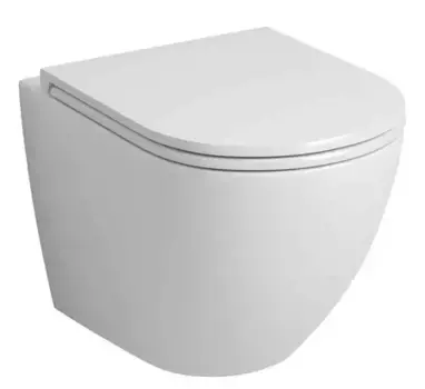 Подвесной унитаз безободковый «Grossman» GR-4455SQ белый с сиденьем ультратонкое дюропласт с микролифтом белое