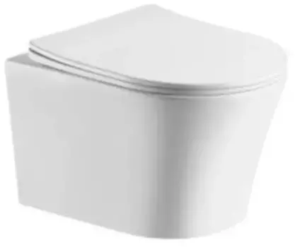 Подвесной унитаз безободковый «Grossman» Style GR-4475S белый с сиденьем ультратонкое дюропласт с микролифтом белое