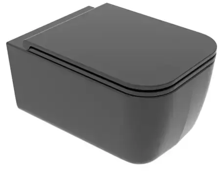 Подвесной унитаз безободковый «GSG» Brio BRWCSO003 (BRCOPRSLTICR003) Nero matt с сиденьем с микролифтом