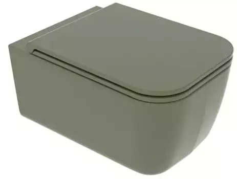 Подвесной унитаз безободковый «GSG» Brio BRWCSO026SH оливковый глянцевый с сиденьем дюропласт с микролифтом