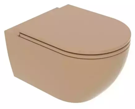 Подвесной унитаз безободковый «GSG» Like LKWCSO017 (LKCOPRSLTICR017) Castagna matt с сиденьем с микролифтом
