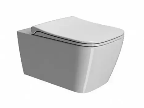 Подвесной унитаз безободковый «GSI» Nubes Swirlflush 961511/MS96C11 белый с сиденьем дюропласт с микролифтом белое