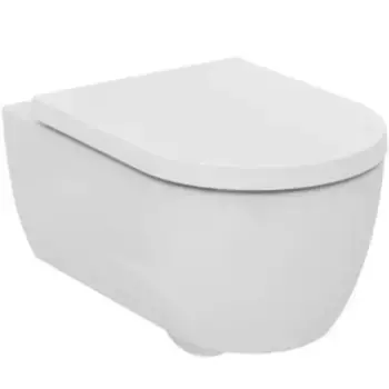 Подвесной унитаз безободковый «Ideal Standard» Blend Curve T374901/T376001 белый с сиденьем дюропласт белое