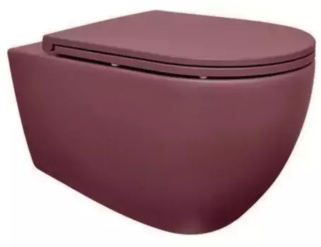 Подвесной унитаз безободковый «Isvea» Infinity 10NF02001SV-2R (40KF0543I-S) бордовый матовый с сиденьем дюропласт с микролифтом