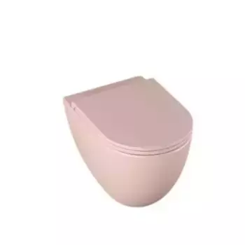 Подвесной унитаз безободковый «Isvea» Infinity 10NF02001SV-2S (40KF0541I-S) лососевый с сиденьем дюропласт с микролифтом розовое