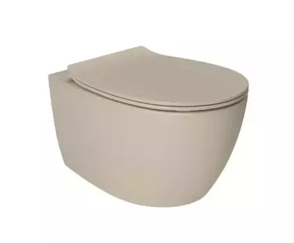 Подвесной унитаз безободковый «Isvea» Sentimenti 10AR02010SV-2K (40D40532I-S) слоновая кость с сиденьем дюропласт с микролифтом бежевое