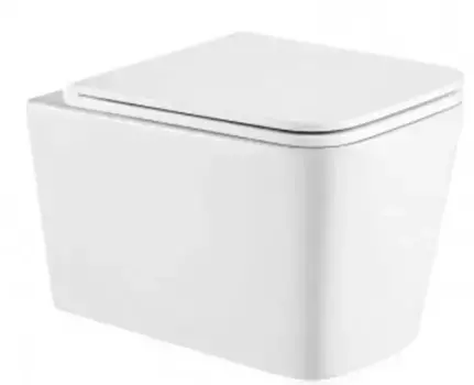 Подвесной унитаз безободковый «Koller Pool» Kvadro Rimless KR-0530-RW белый с сиденьем дюропласт с микролифтом белое