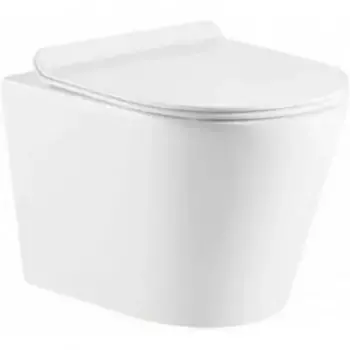 Подвесной унитаз безободковый «Koller Pool» Orion Rimless OR-0515-RW белый с сиденьем дюропласт с микролифтом белое