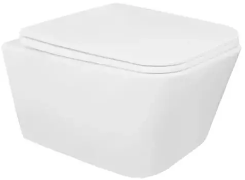 Подвесной унитаз безободковый «Loranto» Talas 87268 белый с сиденьем дюропласт с микролифтом белое