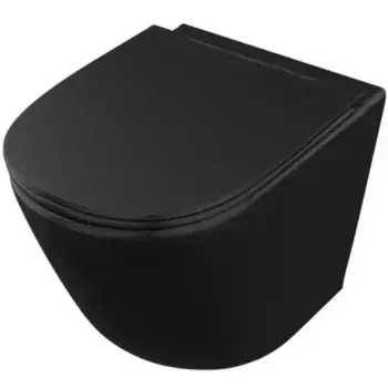 Подвесной унитаз безободковый «Owl 1975» Vind Cirkel-H OWLT190305 черный с сиденьем дюропласт с микролифтом чёрное