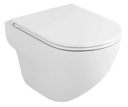 Подвесной унитаз безободковый «Owl 1975» Wave Cirkel-H белый с сиденьем дюропласт с микролифтом белое