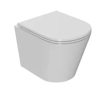 Подвесной унитаз безободковый «Point» Виктория PN41061 белый с сиденьем дюропласт с микролифтом белое