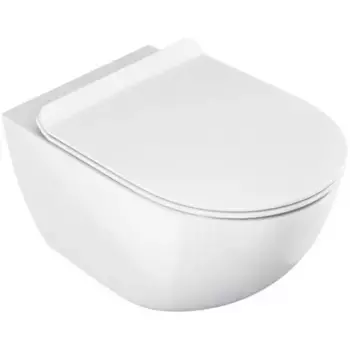 Подвесной унитаз безободковый «Ravak» Vita RimOFF X01860/X01861 белый с сиденьем дюропласт с микролифтом белое