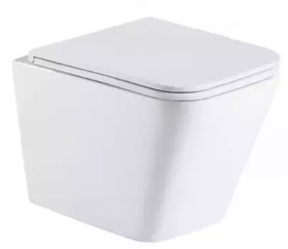 Подвесной унитаз безободковый «САНТЕХНИКА» Staro Sielent 052 белый с сиденьем с микролифтом белое