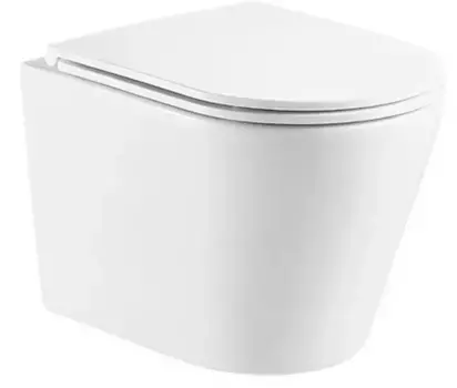 Подвесной унитаз безободковый «САНТЕХНИКА» Staro Sielent 053 белый с сиденьем с микролифтом белое