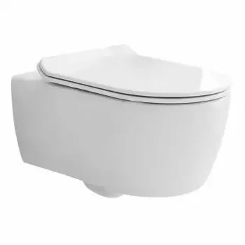 Подвесной унитаз безободковый «SSWW» CT2039V белый с сиденьем дюропласт с микролифтом белое
