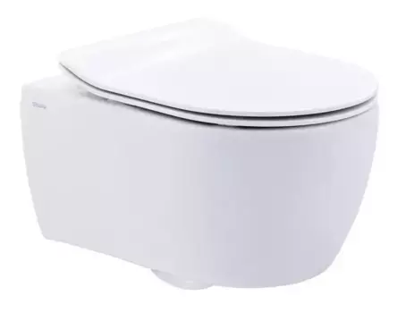 Подвесной унитаз безободковый «SSWW» NC2038V белый с сиденьем дюропласт с микролифтом белое