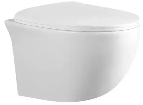 Подвесной унитаз безободковый «Urbatec» Brera URB742005WH белый глянец с сиденьем дюропласт с микролифтом белое