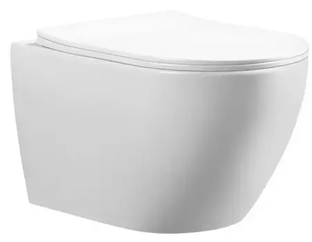 Подвесной унитаз безободковый «Urbatec» Cox URB782353WH белый глянец с сиденьем дюропласт с микролифтом белое