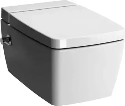 Подвесной унитаз безободковый «Vitra» Metropole 7672B003-1687 с биде (Metropole 90-003-009) белый с сиденьем дюропласт с микролифтом белое