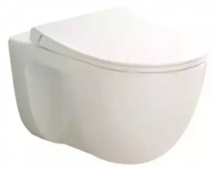 Подвесной унитаз безободковый «Vitra» S40 7759B003-0075 (801-003-019) белый с сиденьем дюропласт с микролифтом белое