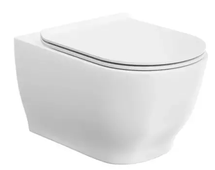 Подвесной унитаз не угловой безободковый «Kerama Marazzi» Modula MO.wc.02/PLMR.seat.02\WHT белый с сиденьем дюропласт с микролифтом белое