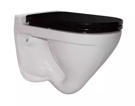 Подвесной унитаз «Sanita Luxe» Attica Color белый с сиденьем дюропласт с микролифтом чёрный
