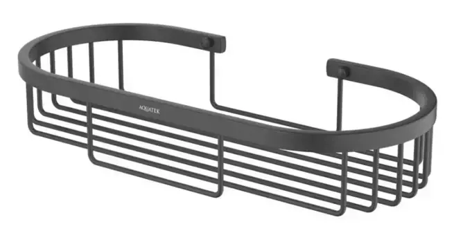 Полка в ванну «Акватек» AQ4916MB на стену чёрная матовая