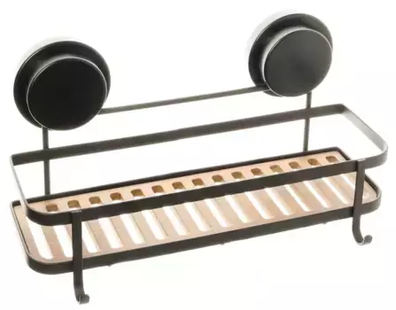 Полка в ванну «Fixsen» Magic Store FX-930B-1 на стену чёрная/светлое дерево