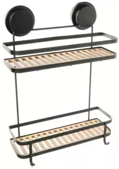 Полка в ванну «Fixsen» Magic Store FX-930B-2 на стену чёрная/светлое дерево