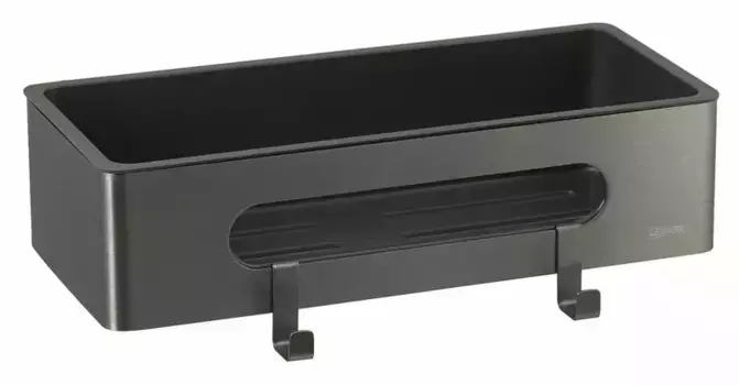 Полка в ванну «Lemark» Shelf Line 9776045 на стену с крючками графит