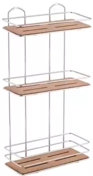 Полка в ванну «Tekno-tel» BK077 на стену тёмное дерево/хром