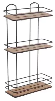 Полка в ванну «Tekno-tel» BK077B на стену тёмное дерево/чёрная