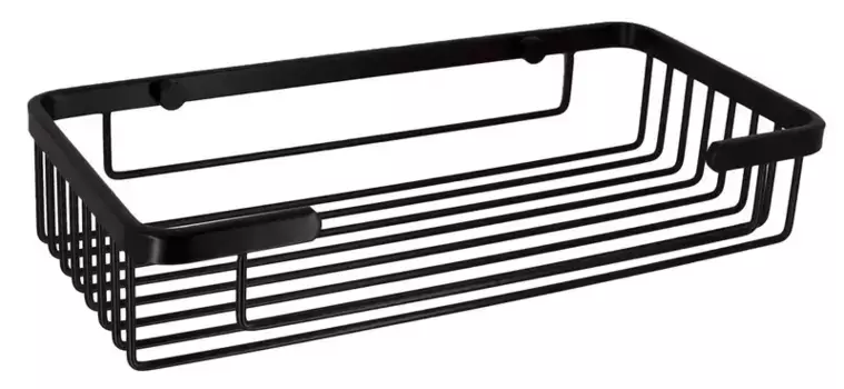 Полка в ванну «WasserKRAFT» K-722B на стену чёрная матовая