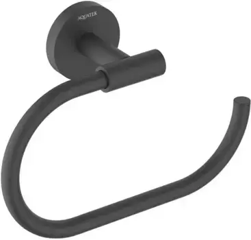 Полотенцедержатель «Акватек» Оберон AQ4221MB на стену чёрный матовый