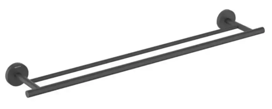 Полотенцедержатель двойной «Акватек» Оберон AQ4230MB на стену чёрный матовый