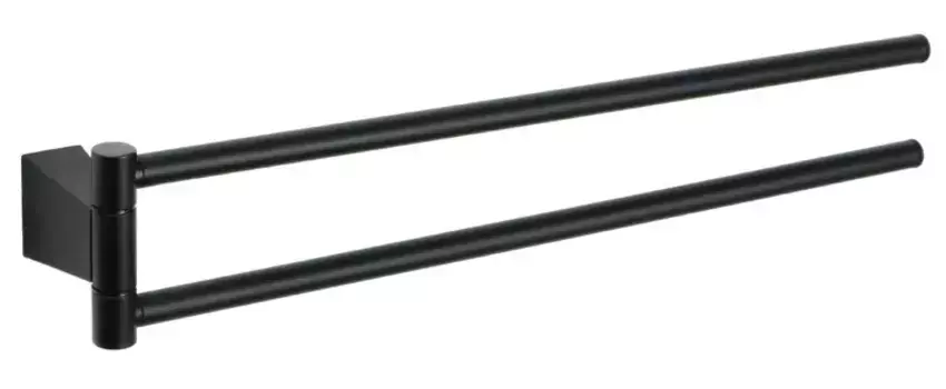 Полотенцедержатель двойной поворотный «Fixsen» Trend FX-97802A на стену чёрный матовый