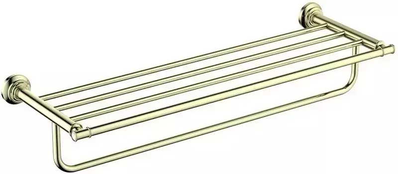 Полотенцедержатель с полкой «Акватек» Классик AQ4515PG на стену полированное золото